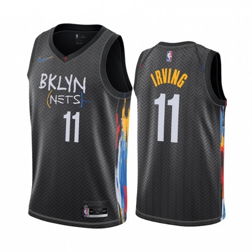 Nike Brooklyn Nets #11 Kyrie Irving Black NBA Swingman 2020-21 City Edition Jersey Mens