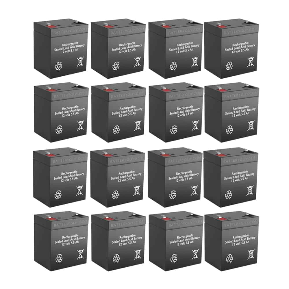 BatteryGuy BGH-1255F2 12v 5.5Ah rechargeable Sealed Lead Acid High Rate  battery (Set of 16) rechargeable, High Rate - Qty of 16)
