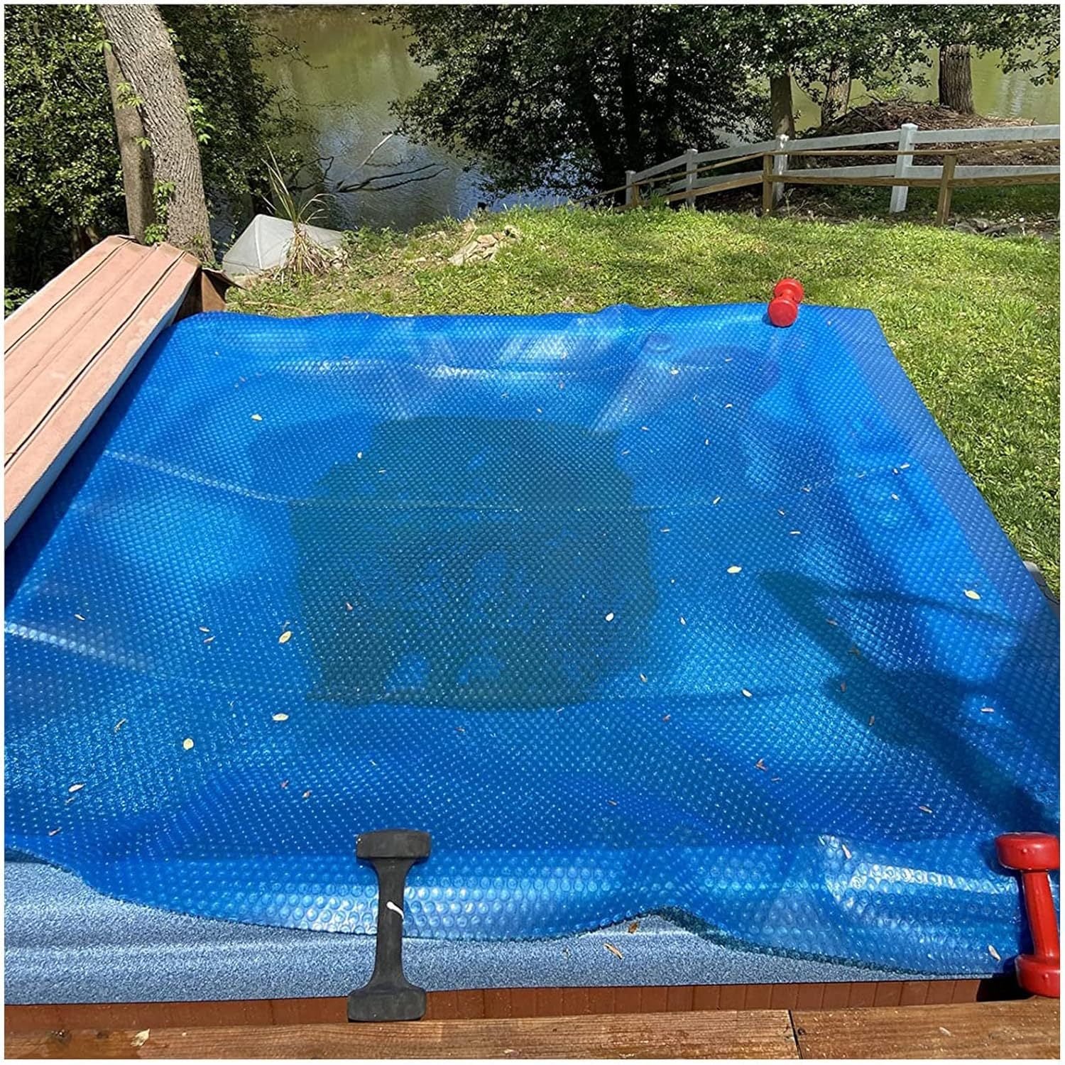 Bubble Solar Blanket Dustproof Swimming Pool Cover, 15-Mil Rectangular Insulating Hot Tub Blanket, Blue Above-Ground Pools Cover (Size : 2x2.5m/6.5x8.2ft)