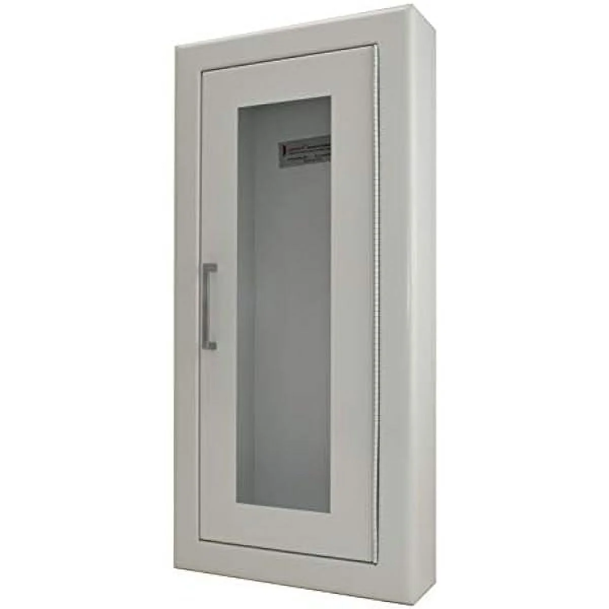 ZHANGHU 2409-R4 Semi-Recessed Fire Extinguisher Cabinet-White Baked Enamel-Full Clear Acrylic Door