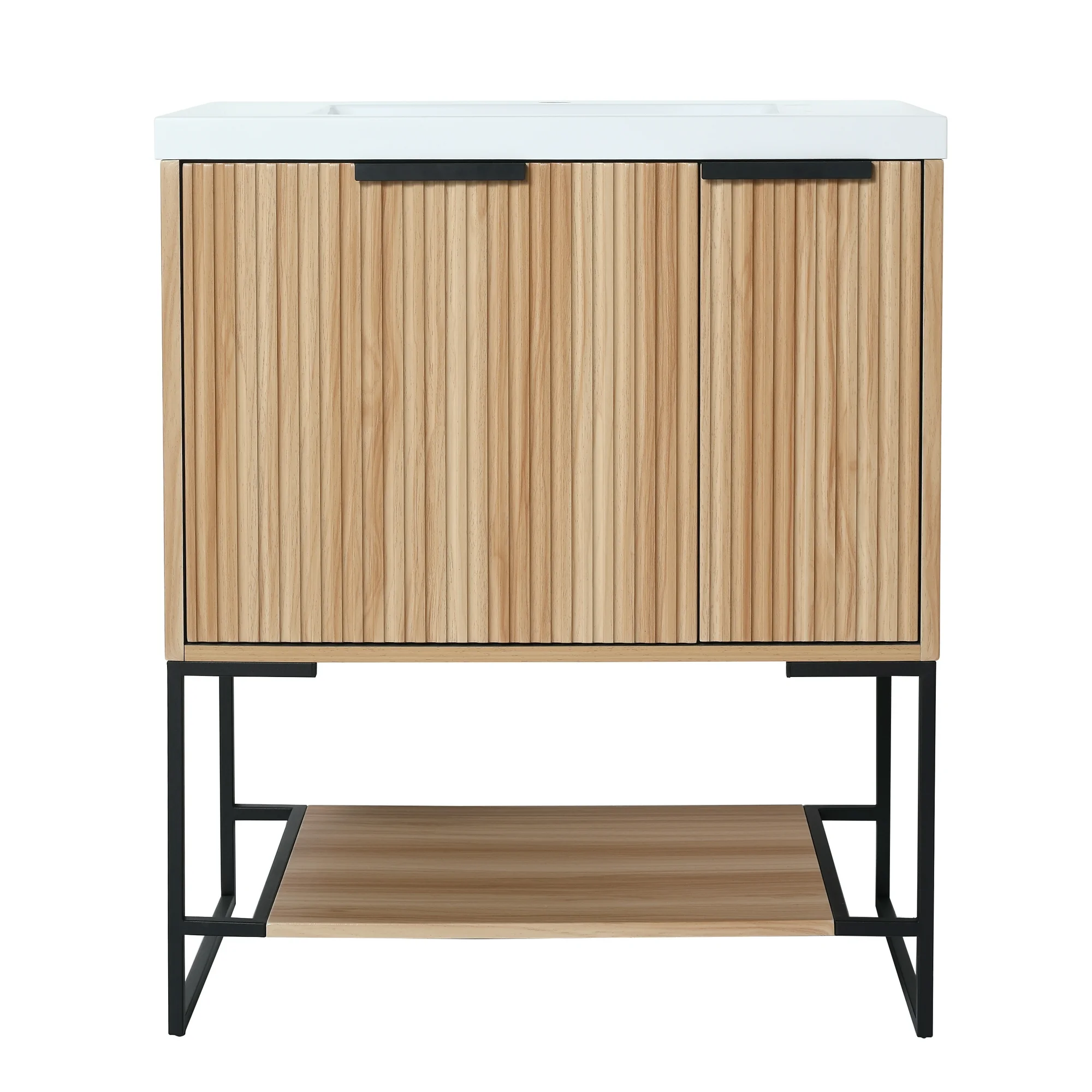 Historyli Go5H 30 Inch Freestanding Bathroom Vanity With Resin Basin ...