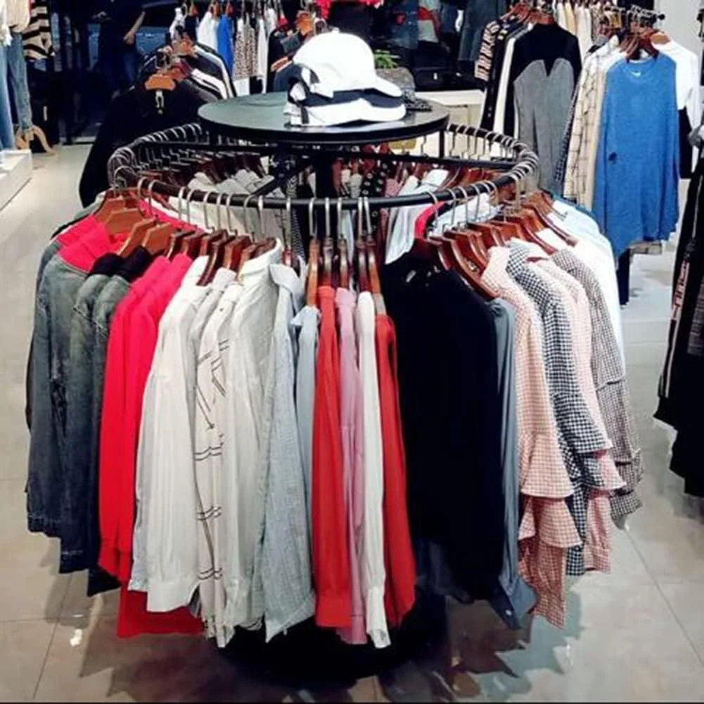 Round Clothing Rack Retail Spiral Dress Rack Retail Store Suppliesshoe Rack Shirt Garment Pipe Rack for Clothes Boutique Supplies Display Portable Floor-standing Hanging Rack (Black)