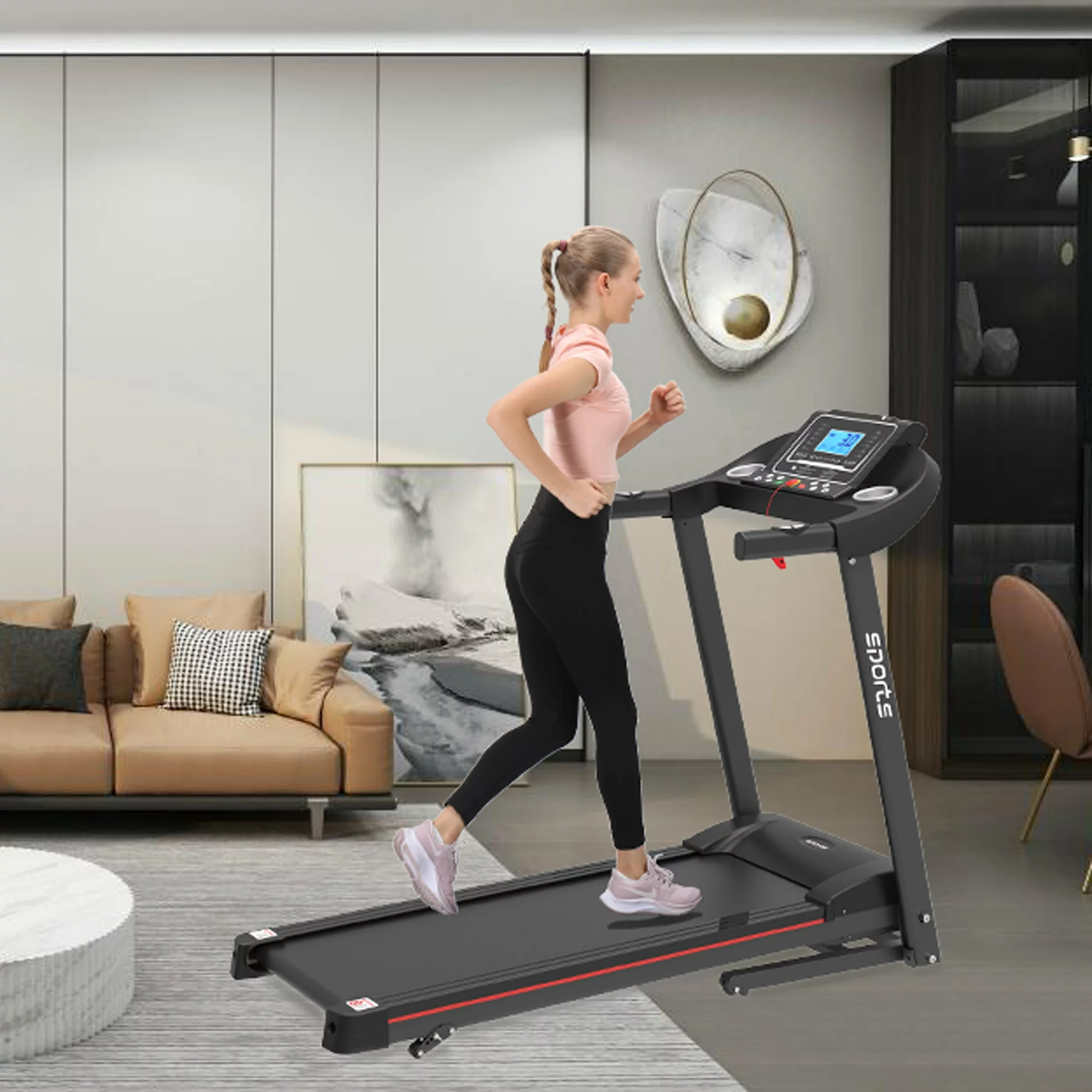 Exercise Running Machine Compact URHOMEPRO Electric Treadmill with 3 Incline Options, Folding Treadmill ...