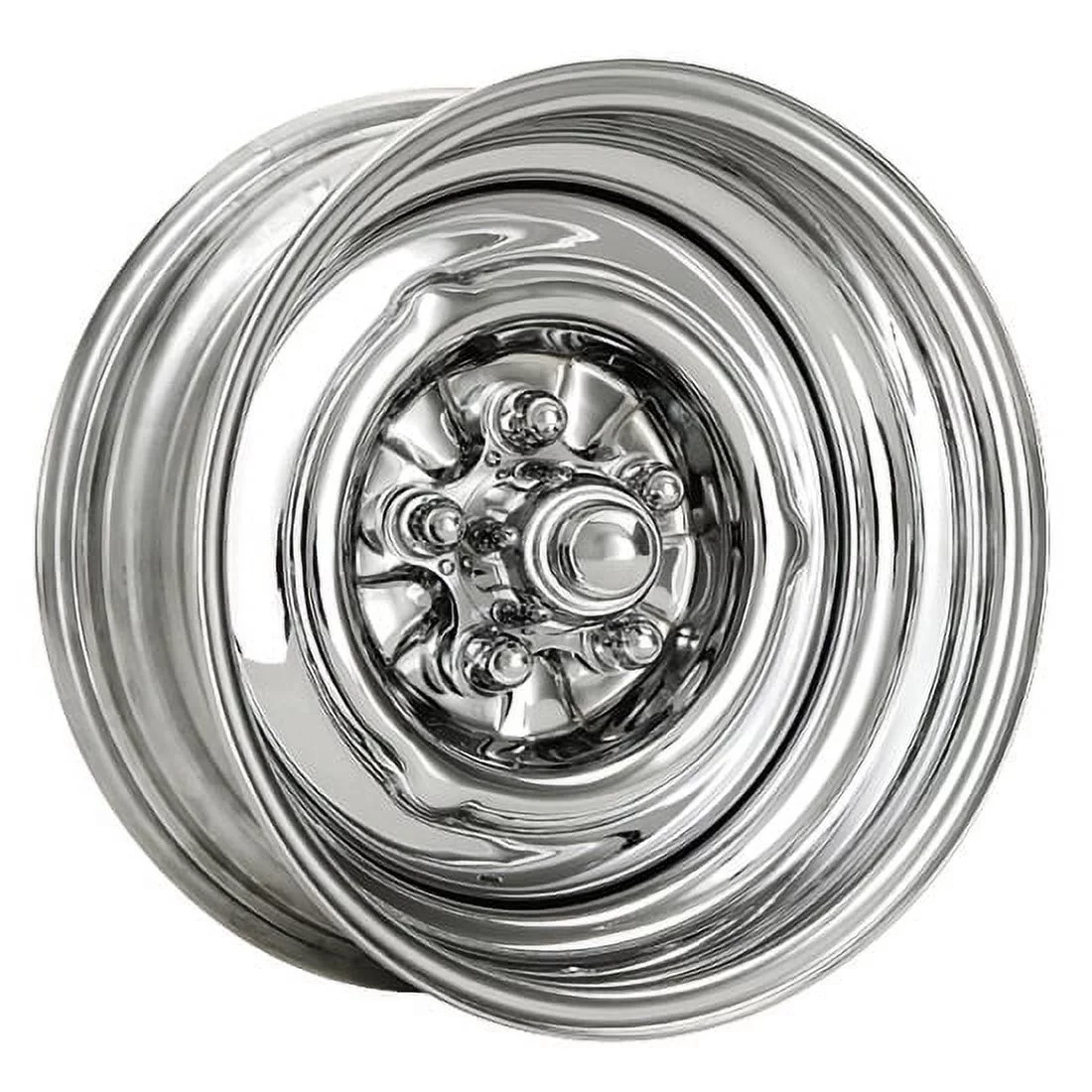 O/E Style Hot Rod Chrome Steel Wheel 15x7, 5 on 4.75, 4.25 BS
