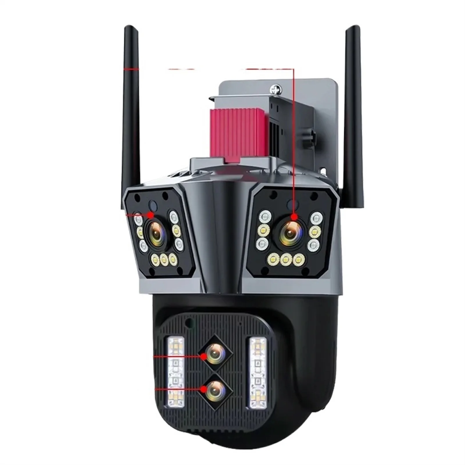 12MP 8K IP Camera Outdoor PTZ Three Lens Dual Screens 10X Zoom Auto Tracking Human Waterproof Security CCTV Cam 8MP--------Motion Tracking