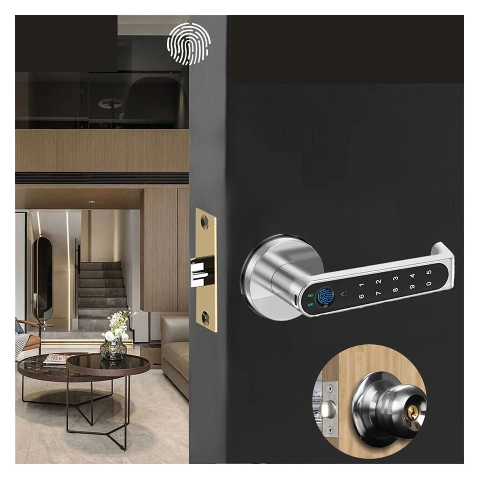Tuya TTLOCK Biometric Fingerprint Smart Door Lock Password Electronic Digital Lock Keyless Entry Door Knobs Lock For Home