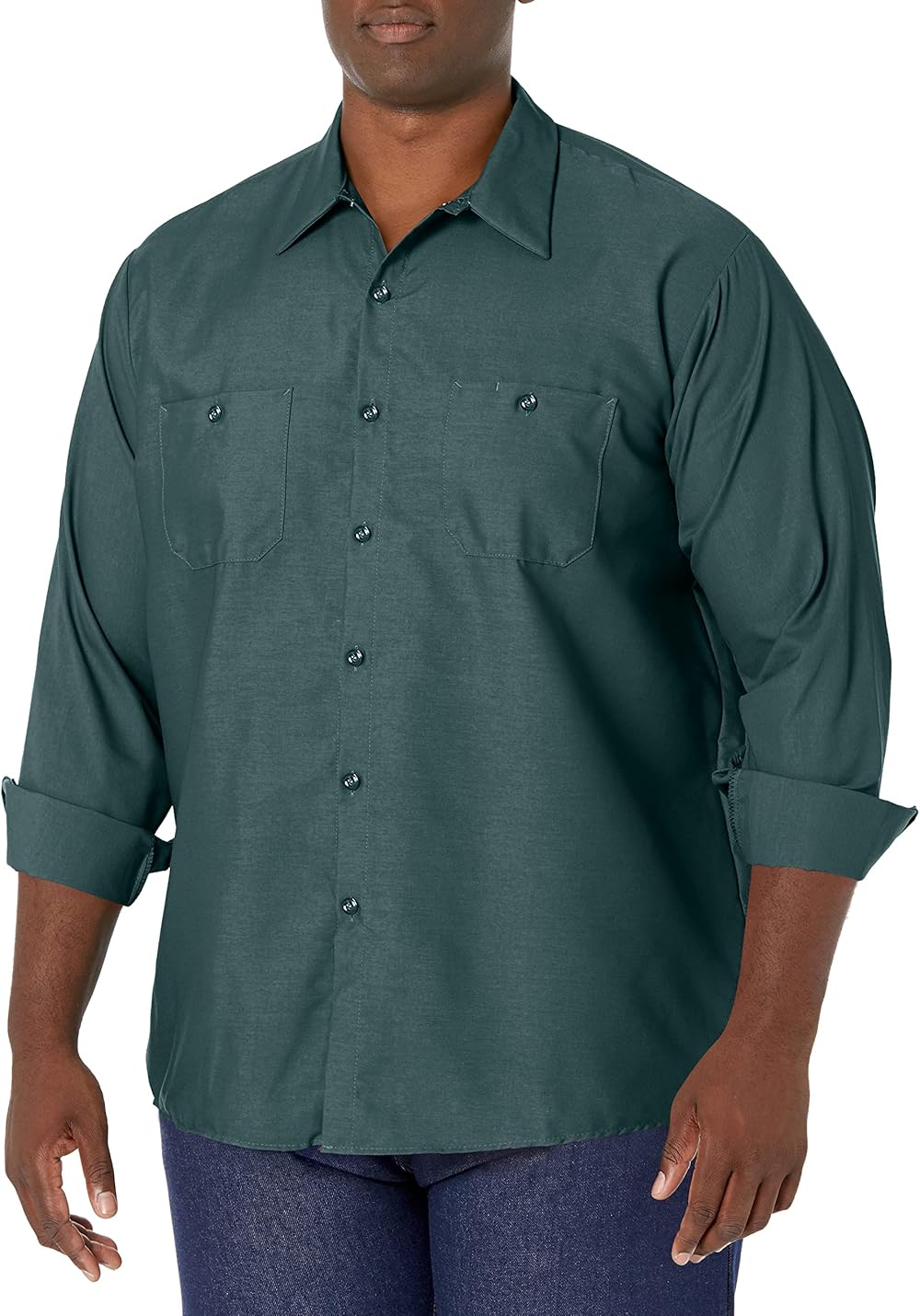 Red Kap Long Sleeve Industrial Solid Work Shirt Spruce Green X-Large - 5 Pack