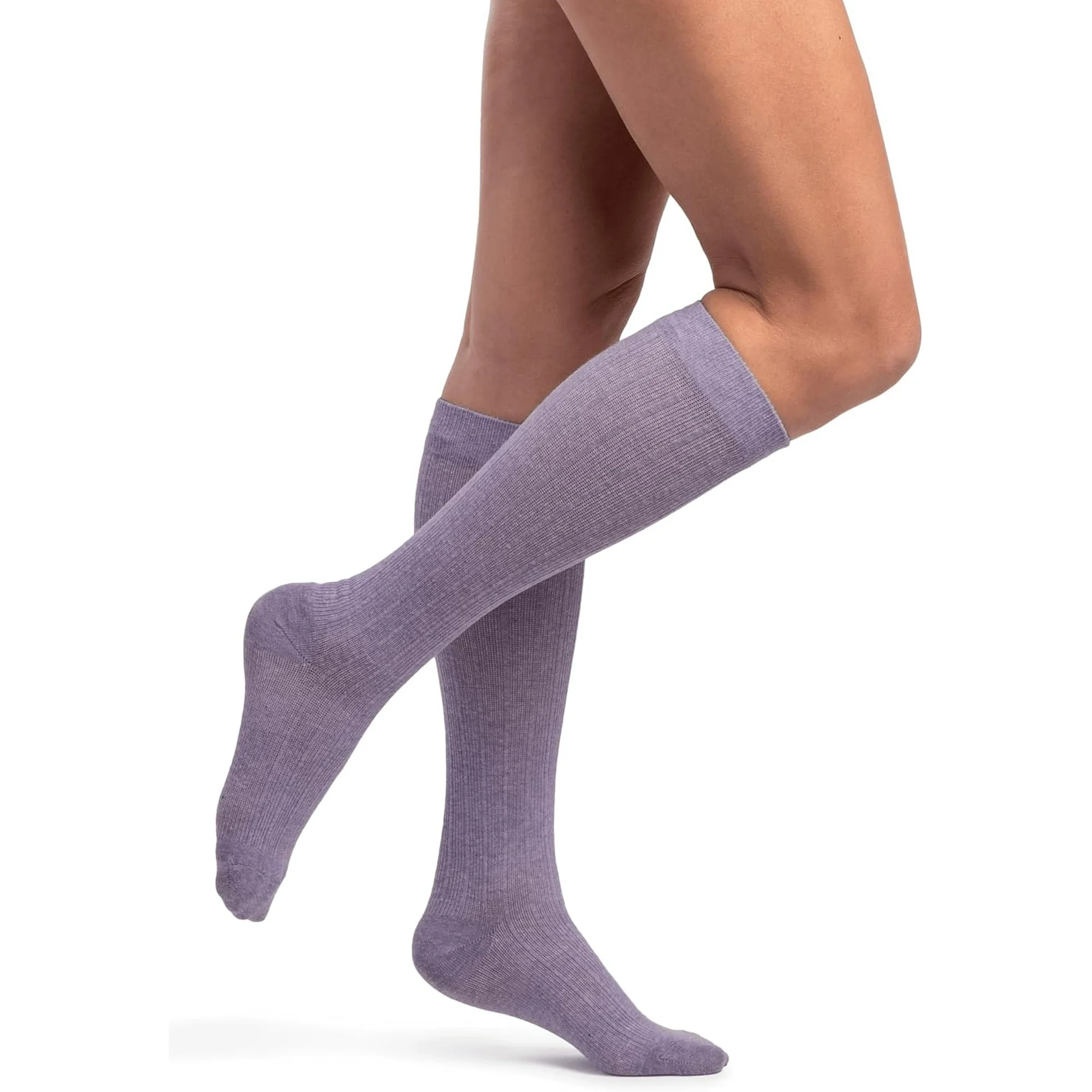 Sigvaris Women's Style Linen Compression Socks 20-30mmHg - Hypoallergenic, Lightweight, Breathable & Sustainable - Ideal for Sensitive Skin, Fatigued Legs & DVT Prevention - Lavender - Medium Long