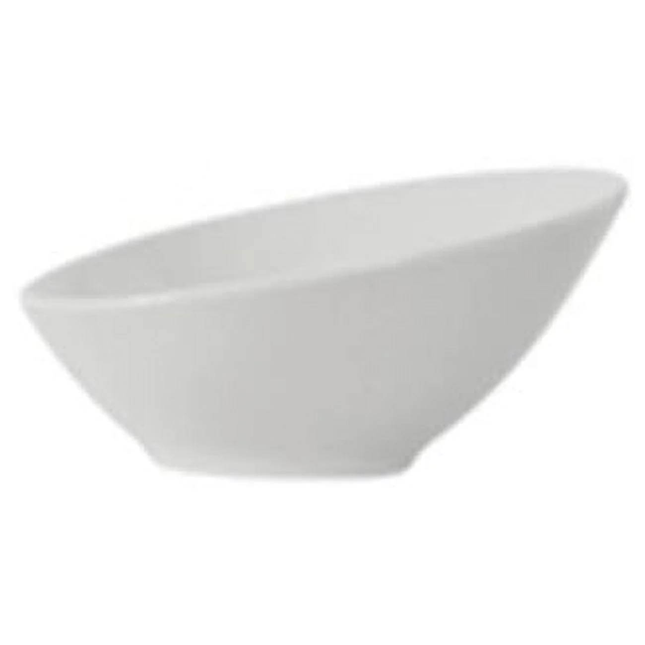 Vitrified China Slant Bowl Porcelain White - 8 oz - 1 Dozen