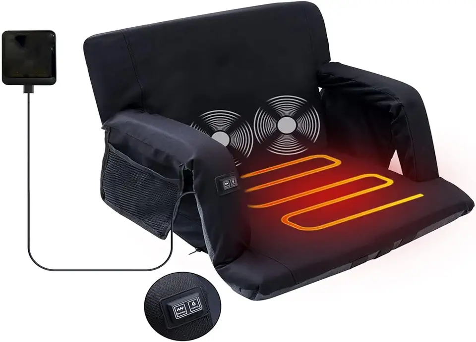 2-Pack LED Jersey Frame Display Case + 2-Pack Heated Massage Stadium Seat