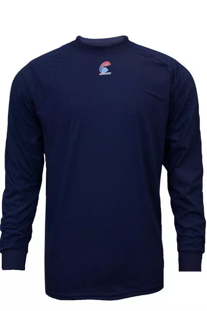 National Safety Apparel® Navy FR LONG SLV TSHIRT NABL HRC1 3X