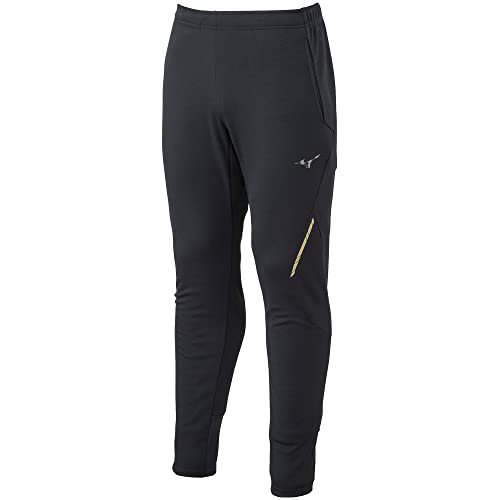 Mizuno 32MD2001 Training Wear, Stretch Warm-Up Pants, Synergy Design, Athlete Interlocking Pattern, Jersey Sports, Black S