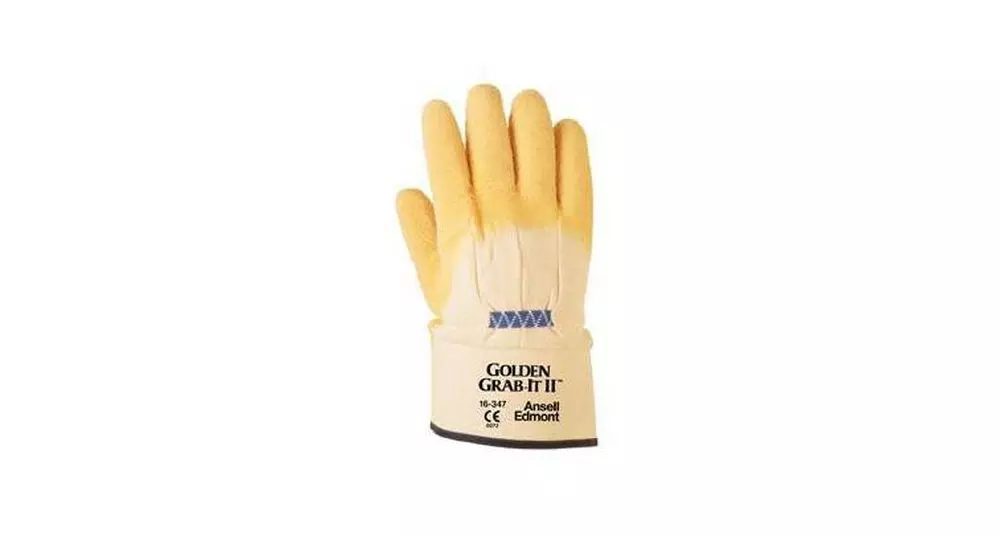Ansell Occupational Healthcare Yellow Latex and Jersey Fishing and General Purpose Reusable Gloves in Yellow