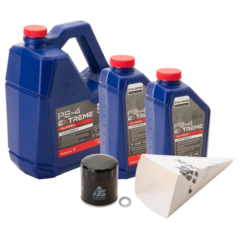 Tusk 4-Stroke Oil Change Kit Polaris PS-4 Extreme Duty 0W-50 For Polaris RZR Pro R 4 Sport 2022