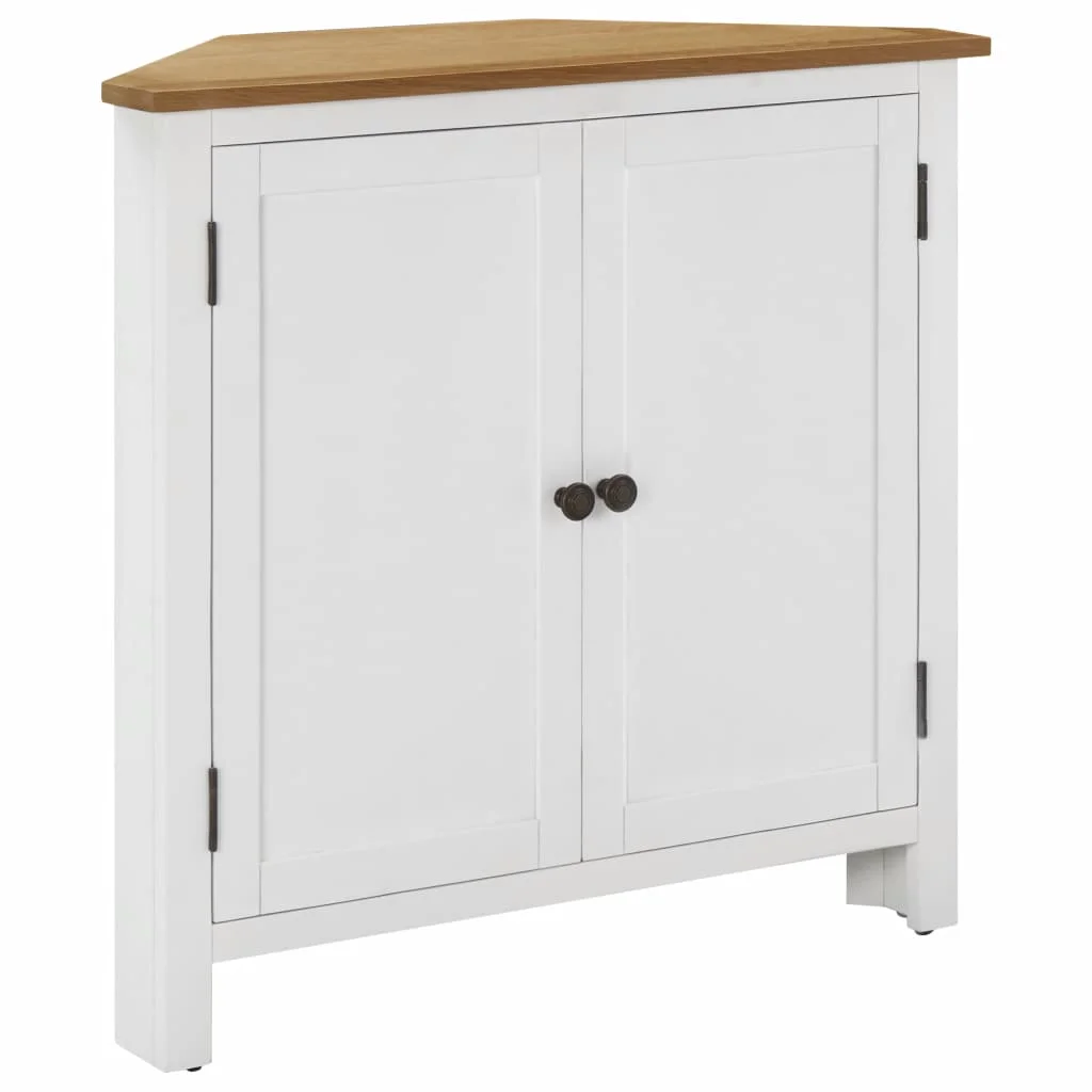 vidaXL Corner Cabinet Bathroom Corner Cabinet with Shelves Solid Wood ...