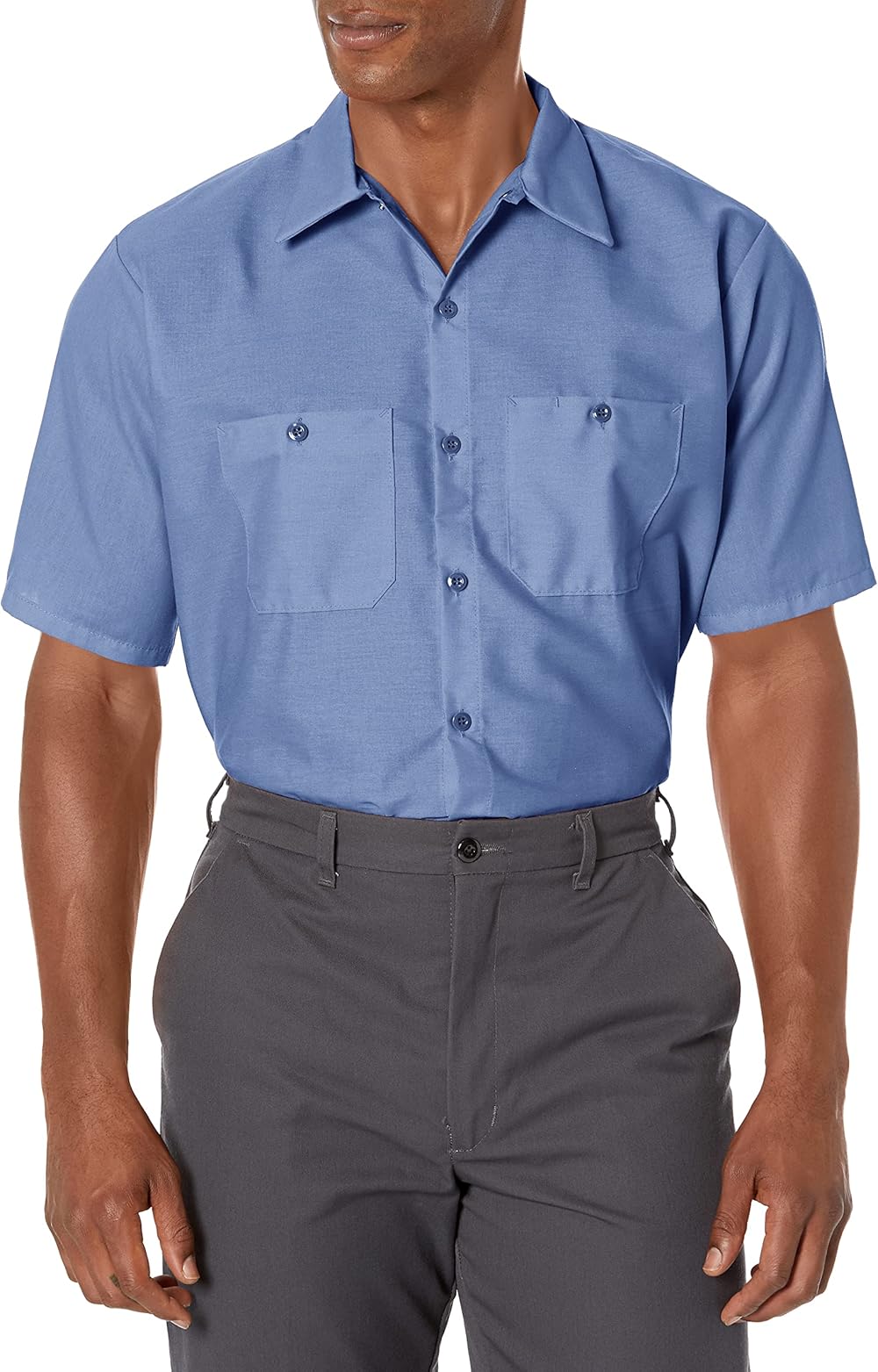 Red Kap Short Sleeve Industrial Solid Work Shirt Petrol Blue 2X-Large - 5 Pack