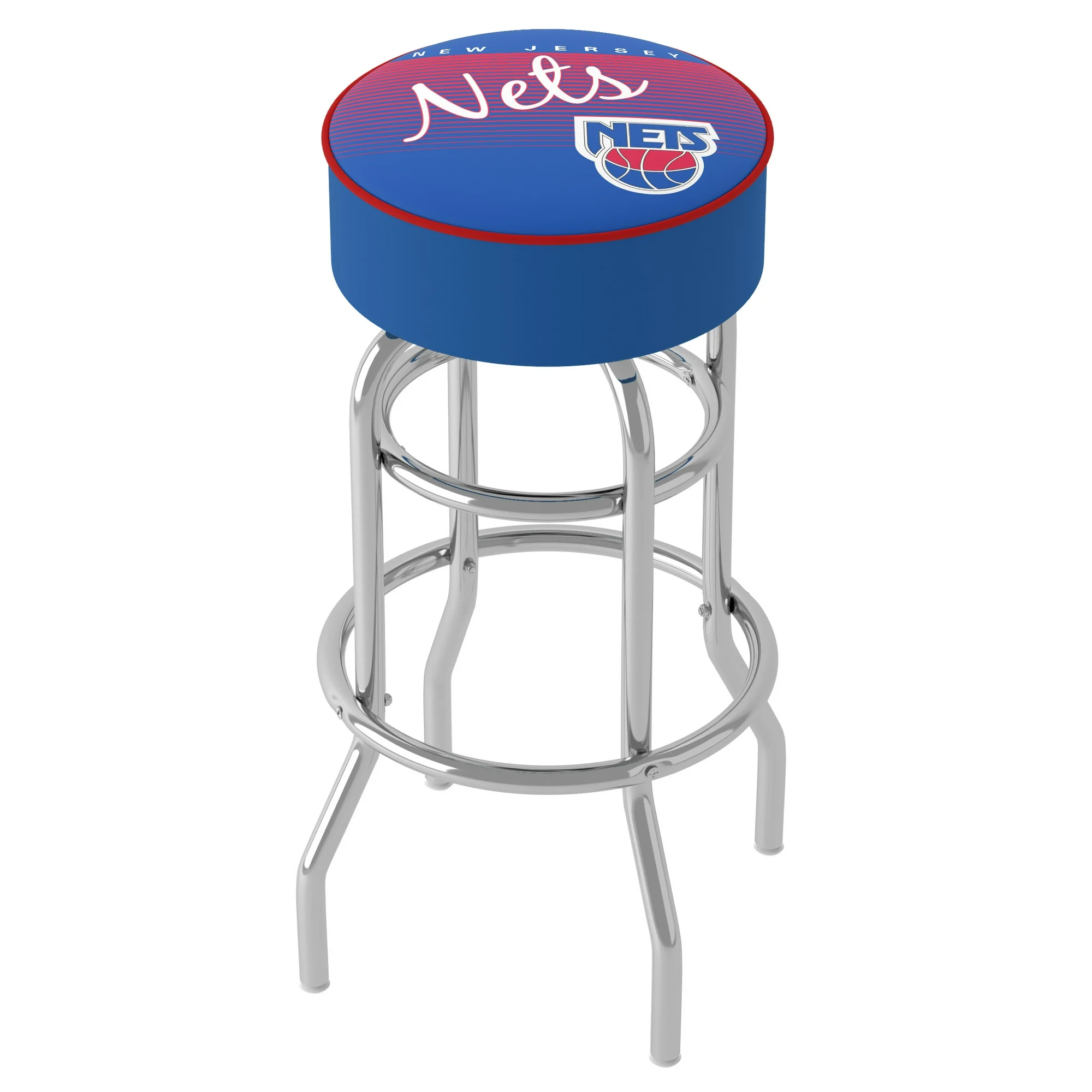 Trademark Gameroom New Jersey Nets Hardwood Classics Bar Stool with Padded Seat