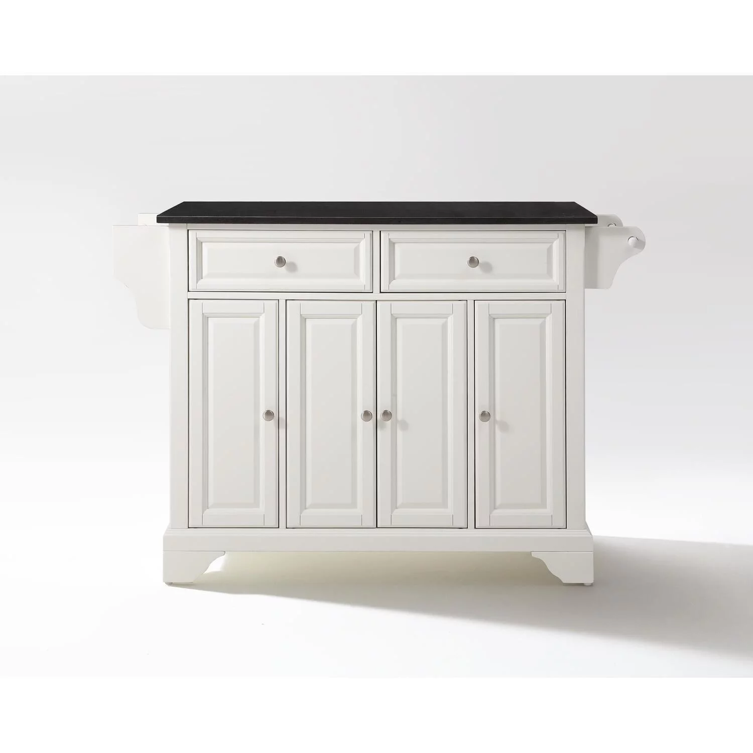 HomeStock Modern Muse Granite Top Full Size Kitchen Island/Cart White/Black