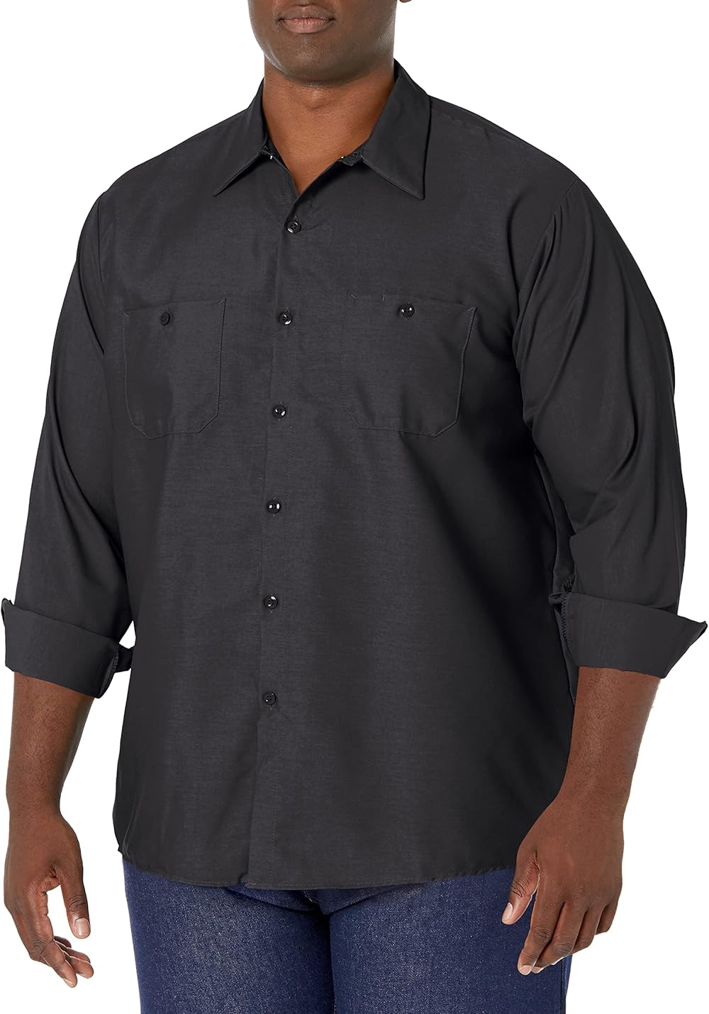 Red Kap Long Sleeve Industrial Solid Work Shirt Black Small - 5 Pack