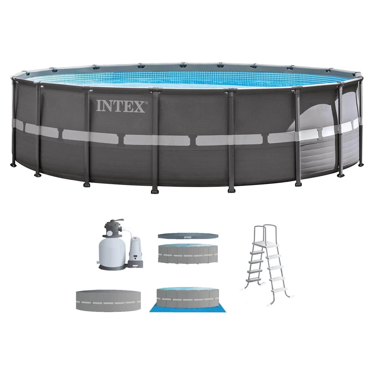 Intex 18 X 52 Ultra Frame Above Ground Swimming Pool Set With Sand Intex 18 x 52 ultra frame above ground swimming pool set with sand