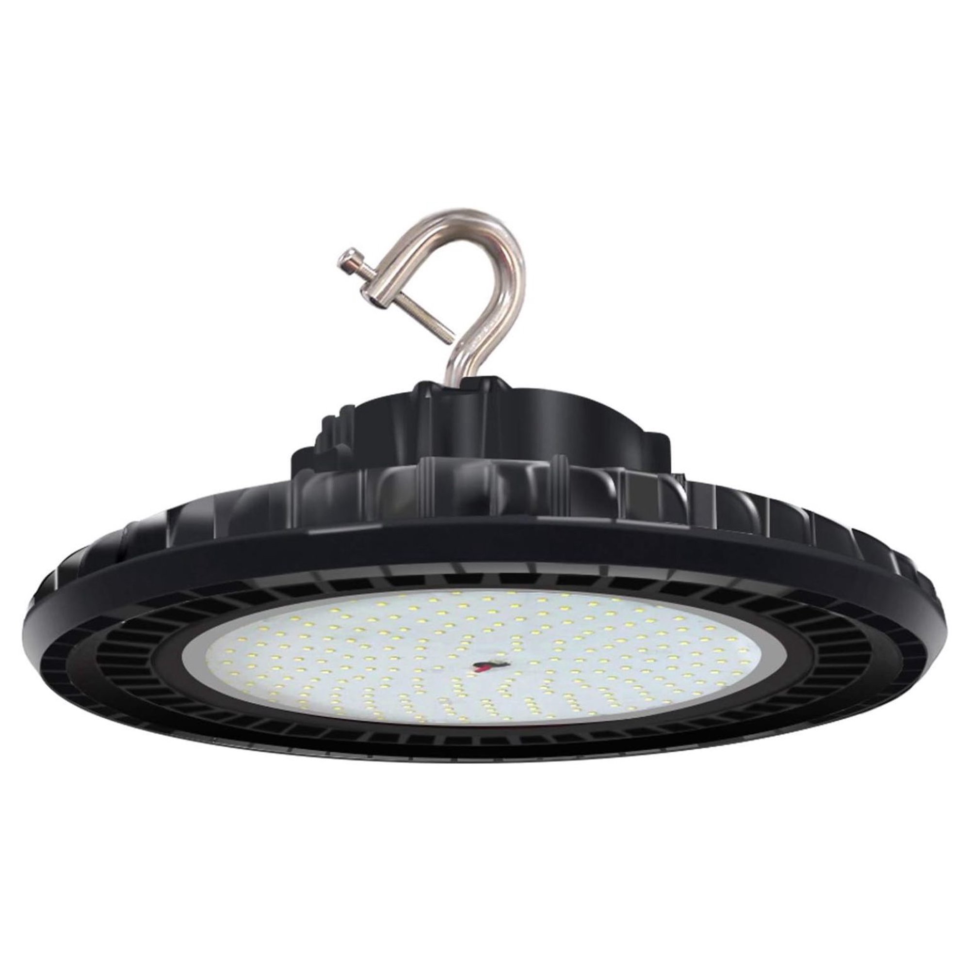 ZHANGHU 480V 200W UFO LED High Bay Light 32000LM, 5000K 1-10V Dimmable Barn Workshop High Bay Lighting Fixture ETL DLC Listed US Hook 5' Cable