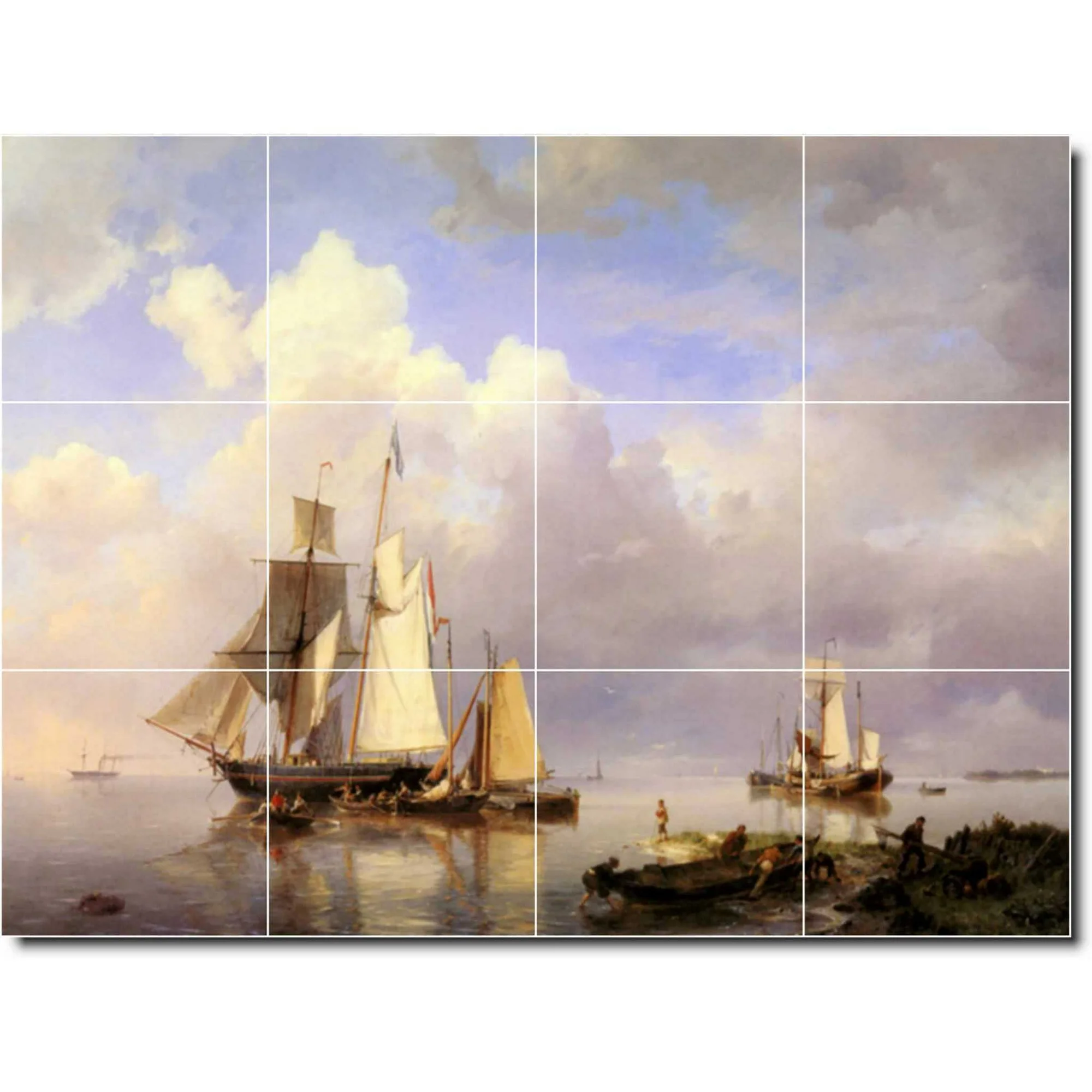Ceramic Tile Mural-Hermanus Koekkoek Ships Bathroom Tile Mural 1. 24