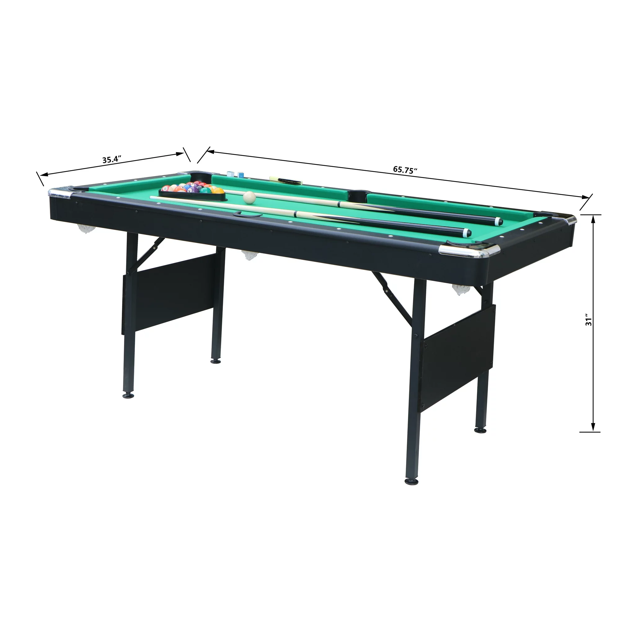 5.5 Ft 3-in-1 Multifunctional Game Table Set,Folding Pool Table Billiards Table with Balls Brush Tripod Chalk Tennis Dining Table for Home Game Room Friends Family