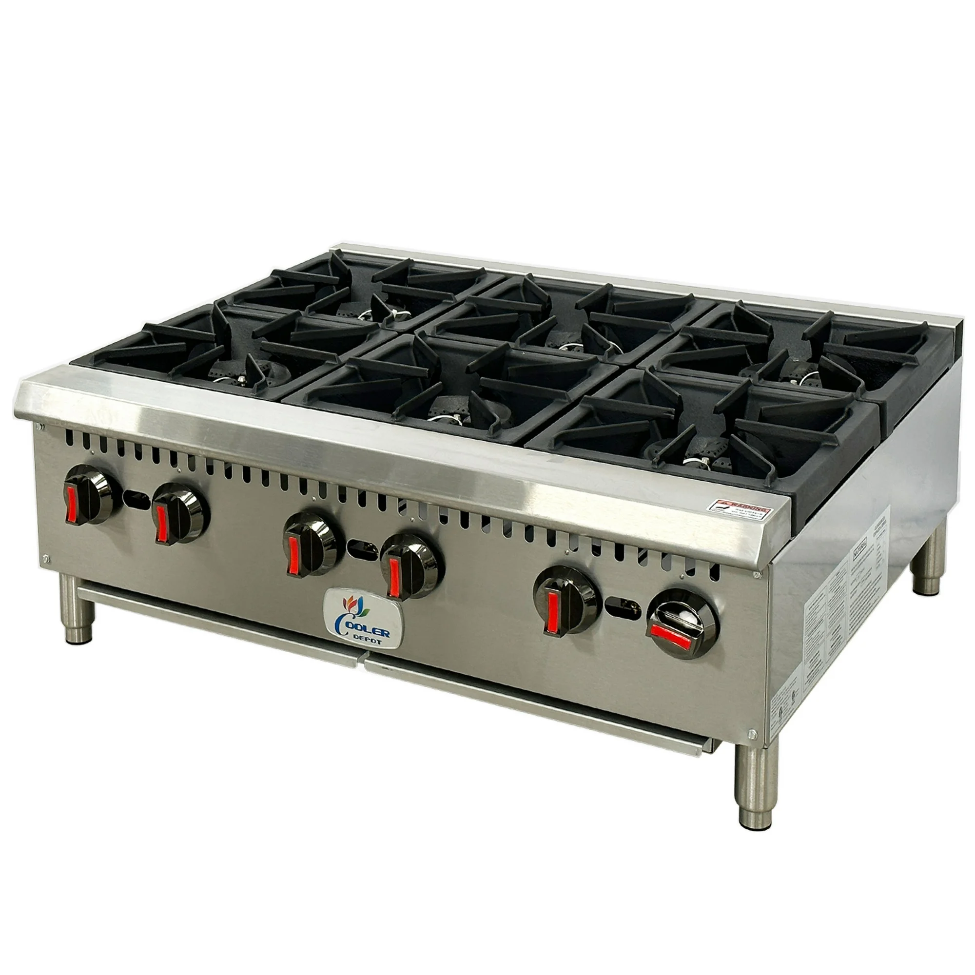 NSF 6 Hot Plate Burner Gas Range Stratus Cook Propane LP Natural Gas CD- HP36-6