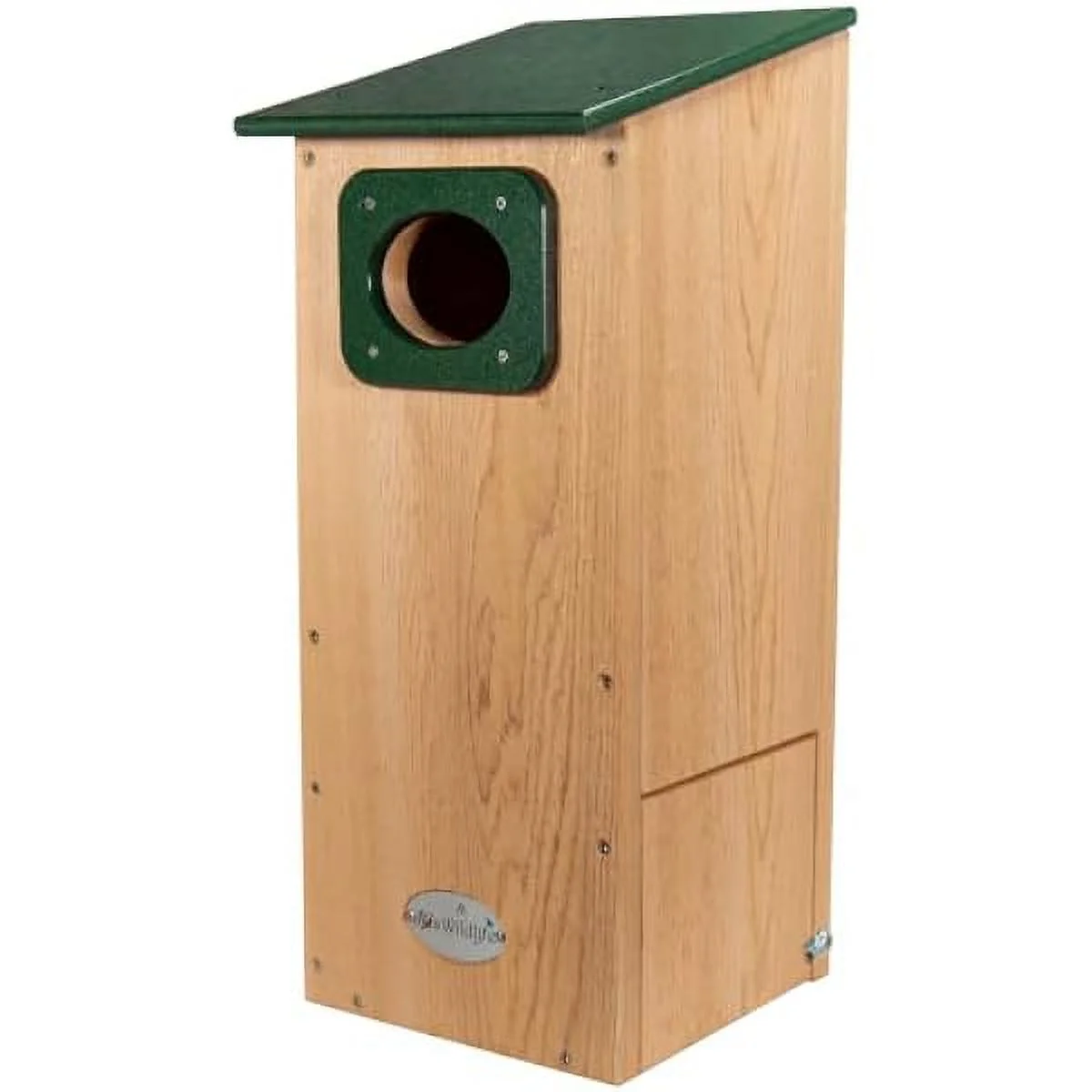 ZHANGHU Cedar Wood Duck Nesting Box with Poly Lumber Roof - Mount in or at The Water's Edge to Attract Wood Ducks Nearby - Equipped with Clean Out Door and Drainage Holes (Green)