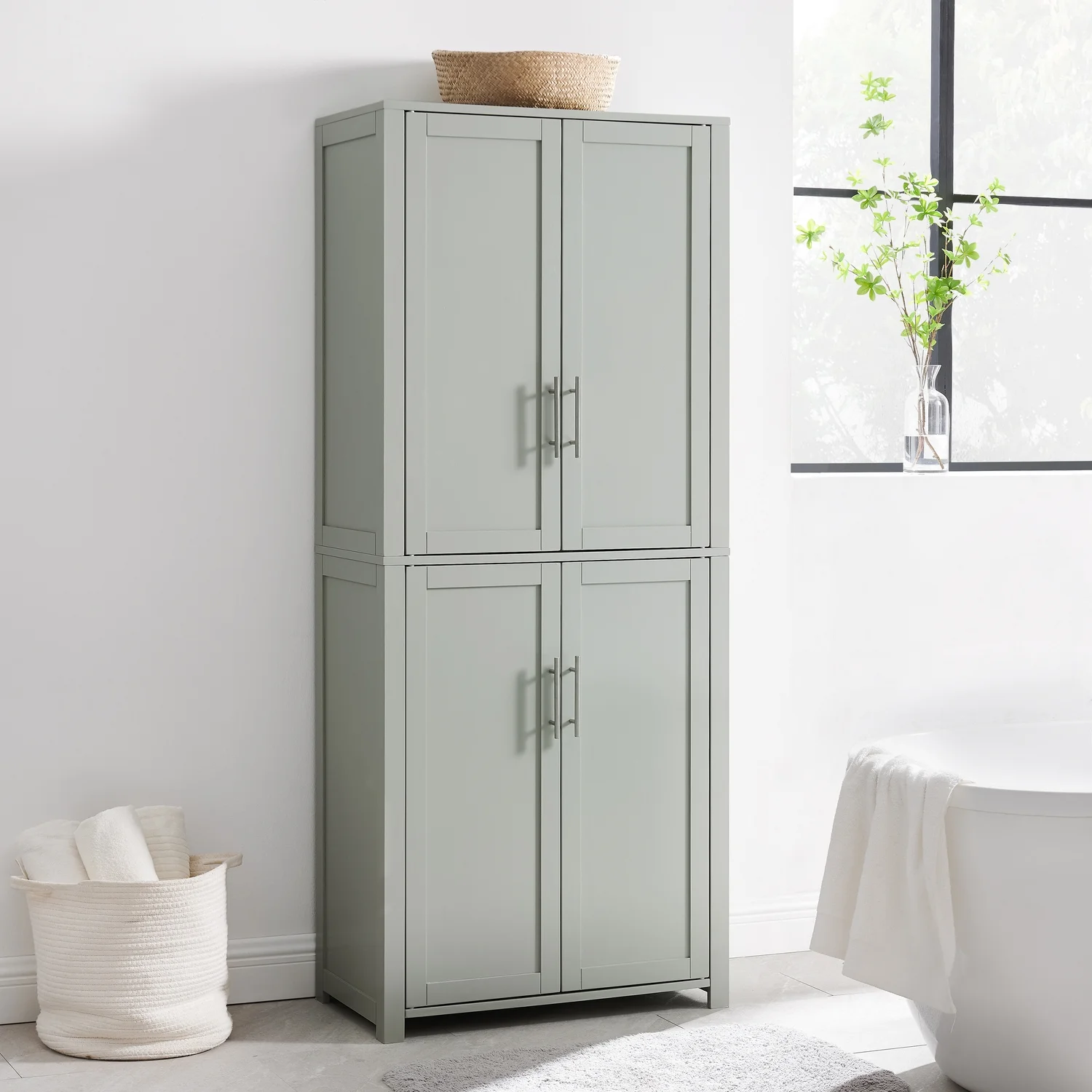 HomeStock Vintage Vogue Tall Pantry Gray