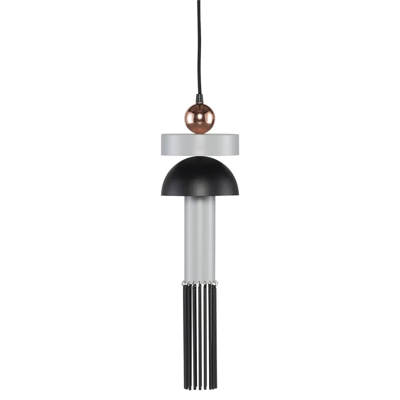 Nuevo Flora Contemporary Iron Metal Pendant Lighting in Concrete Gray/Copper