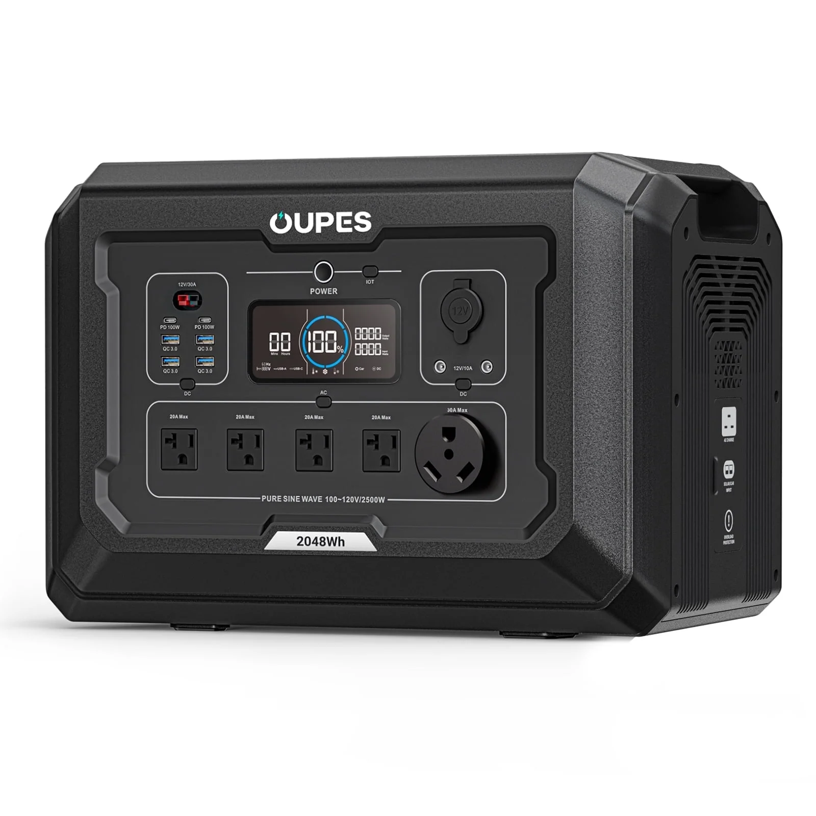 OUPES Mega 2 Portable Power Station 2400W 2048Wh LeFiPO4 Solar Generator for Outdoor Camping RV