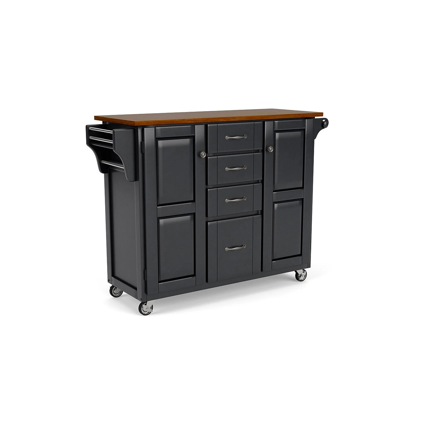 HomeStock Vogue Wood Kitchen Cart, Cherry Finish