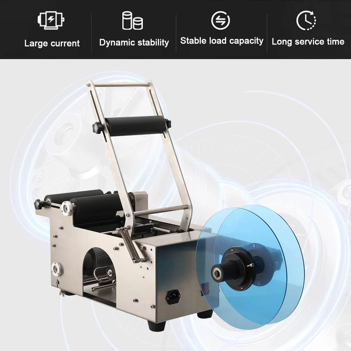 NICCOO Semi-Automatic Labeling&Coding Machine Round Bottle Jar Label Marking Machine