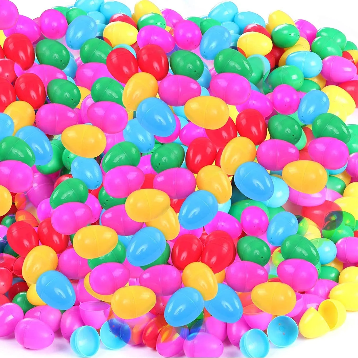 NEWBEA Easter Eggs 2000 Pcs Plastic Easter Eggs Bright Colors Easter Eggs Bulk for Filling Specific Treats Perfect for Easter Theme Party Favor, Easter Hunt, Basket Stuffers Fillers C18