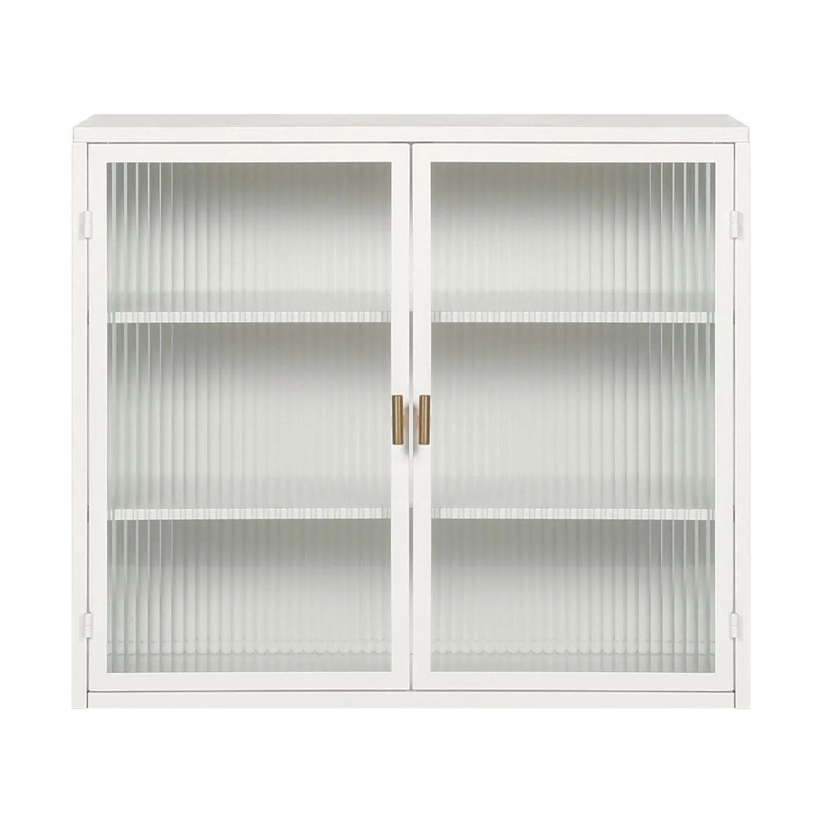 Wall Cabinet Wooden Double Glass Door Kitchen Pantry Sideboard with Removable Shelves Medicine Cabinet Storage Cabinet for Bathroom Dinning Room Garage Laundry Room Office