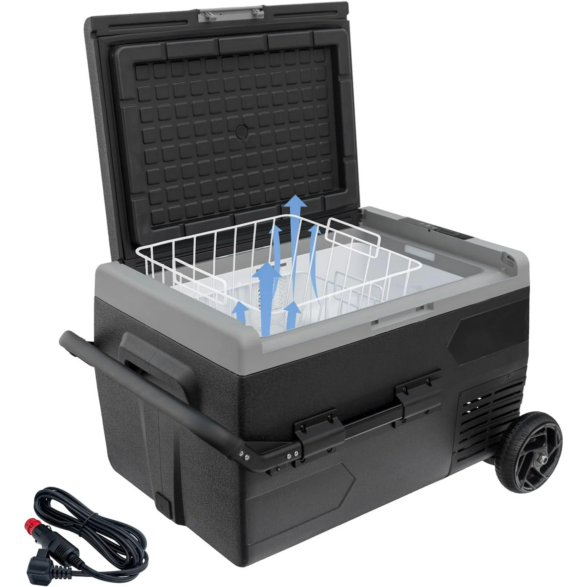 Techomey 12Volt Car Refrigerator 50L Portable Freezer/Fridge Compact Refrigerator for Outdoor