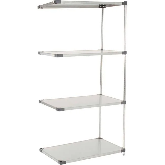 Nexel 5 Tier Solid Stainless Steel Shelving Add-On Unit, 48