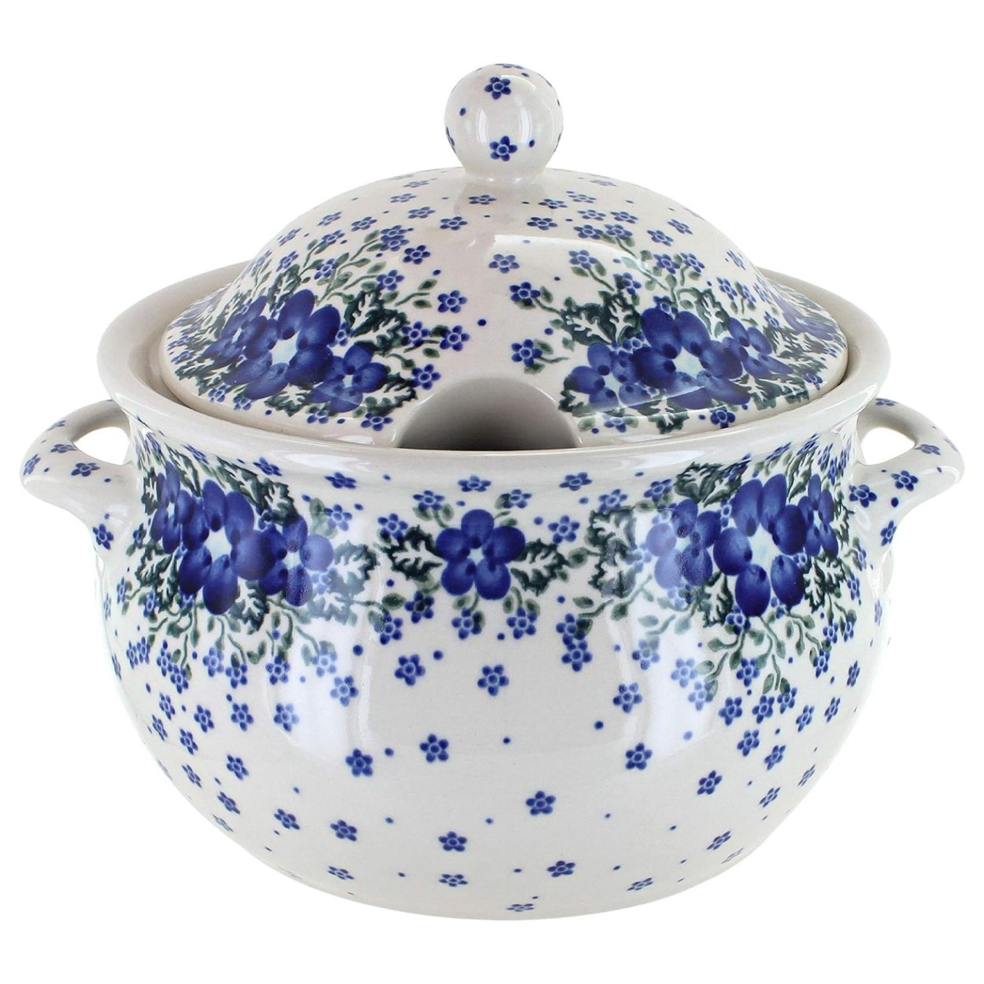 ZHANGHU Blue Rose Polish Pottery Melanie Large Soup Tureen