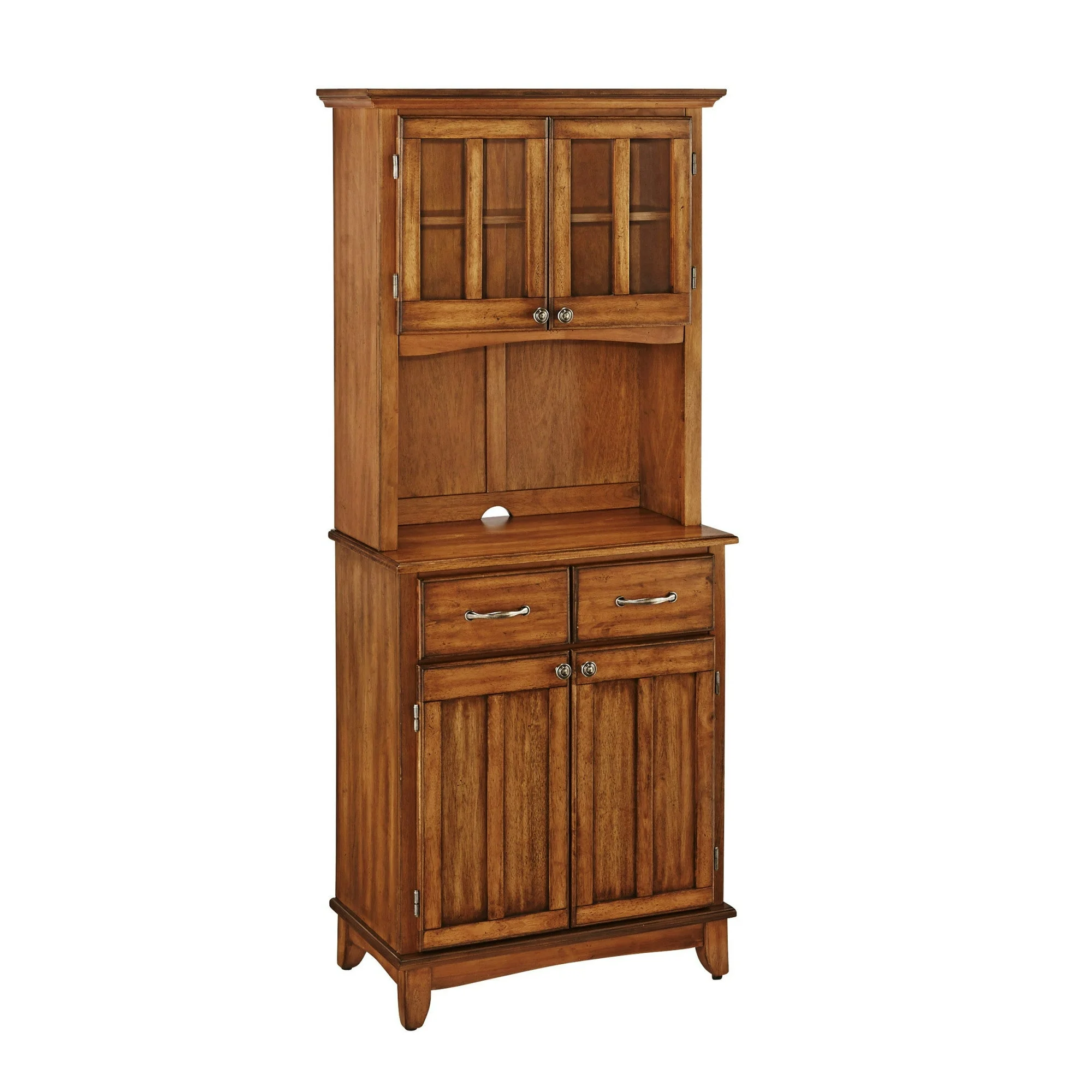 Home Styles Cottage Oak Server With Cottage Oak Top And Two Door Hutch-Size:Small