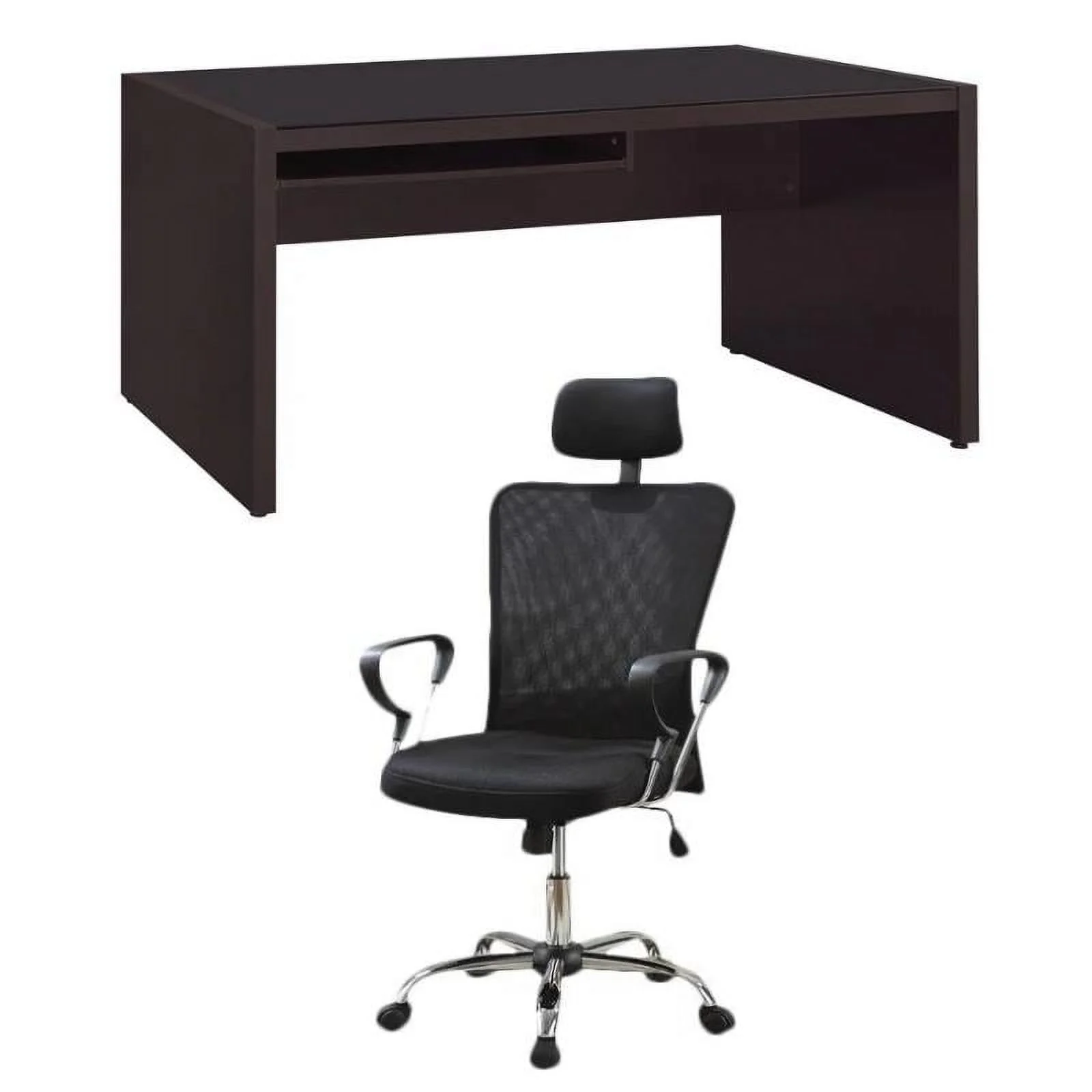 Home Square 2 Piece Furniture Set with Computer Desk and Executive Office Chair