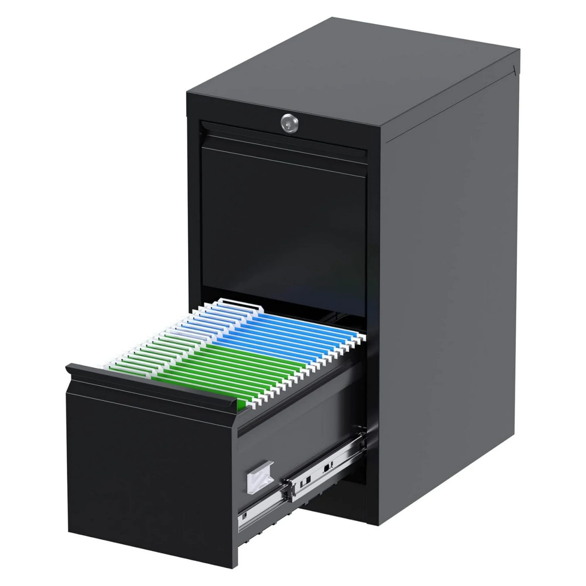 ZHANGHU 2 Drawers Vertical File Cabinet, Metal Lockable Filing Cabinet, Office File Storage Cabinet for A4 Letter/Legal Size, Assembly Required