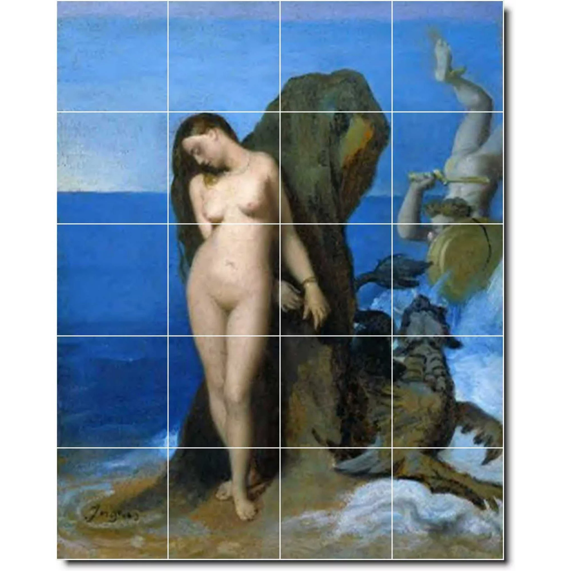 Ceramic Tile Mural-Jean Ingres Mythology Kitchen Tile Mural 15. 24