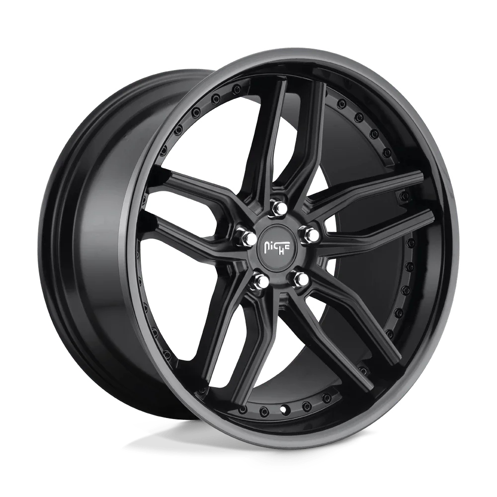 Niche M194 Methos 19X8.5 5X114.3 35Et 66.56Cb Gloss Black Matte Black Wheel