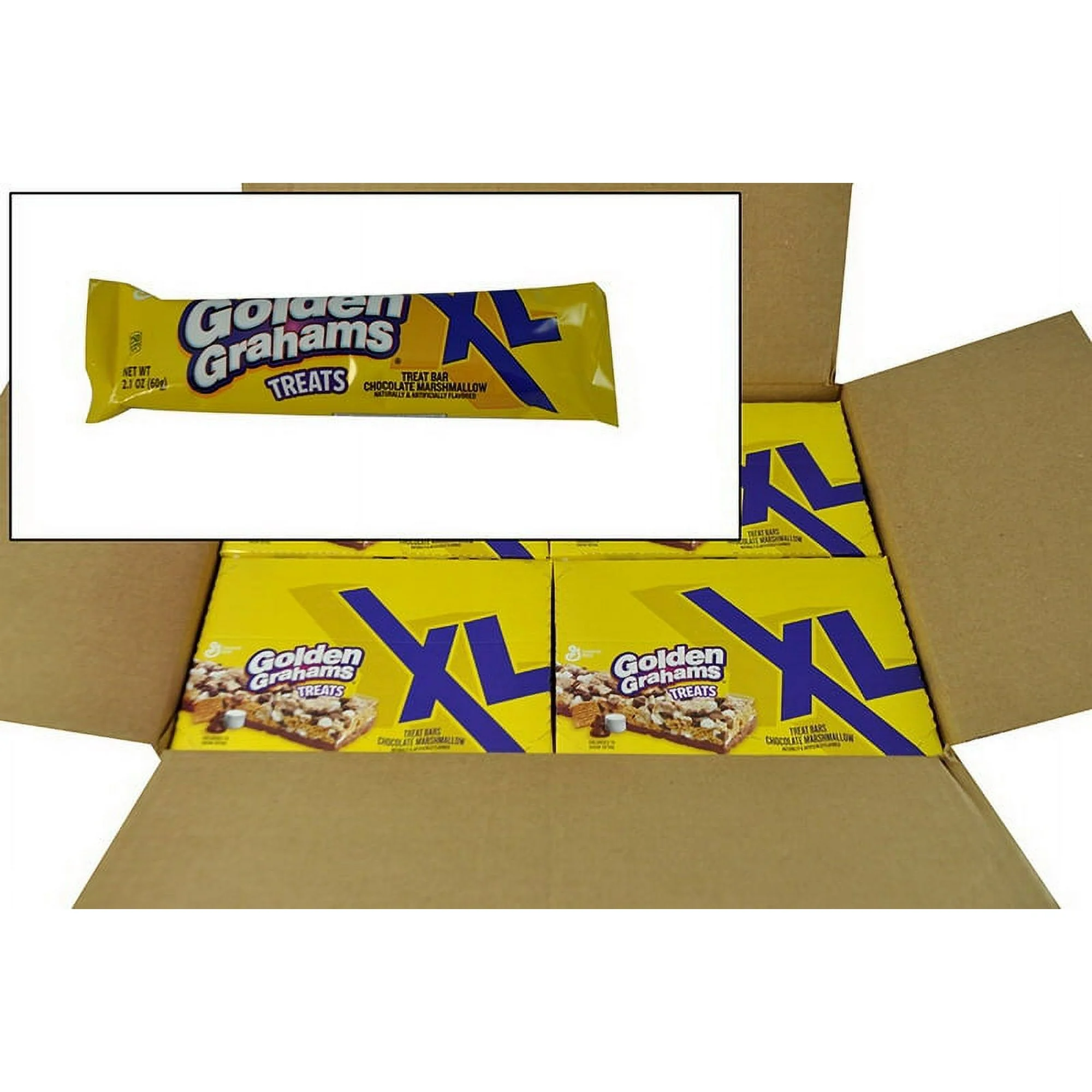 General Mills Golden Grahams King Size Treats Bars, Chocolate Marshmallow Snacks, 25.4 Ounce Box, 8 per Case