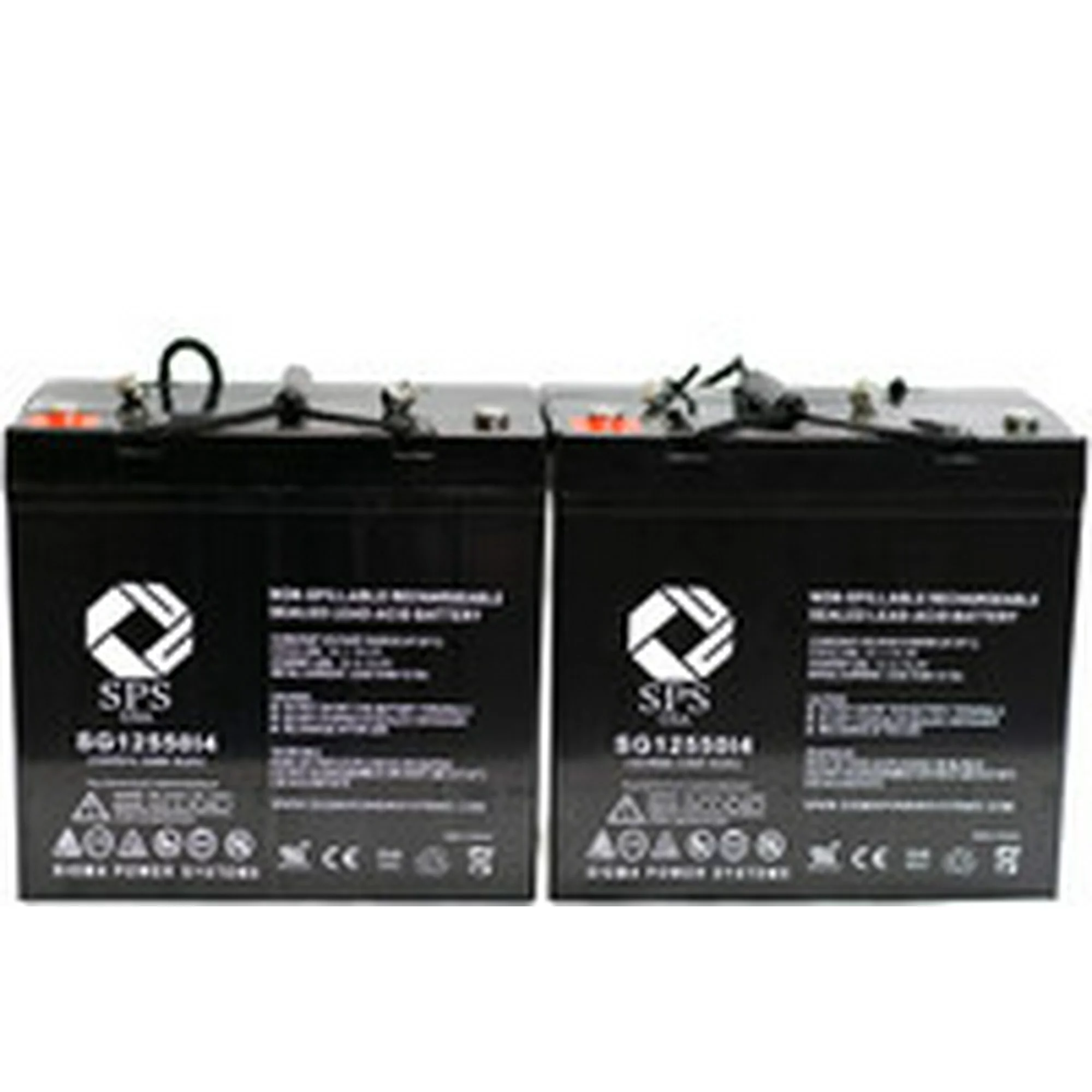 SPS Brand 12V 55 Ah Replacement Battery for Pride Mobility Jet 1 HD Scooter (Terminal i4) (2 Pack)