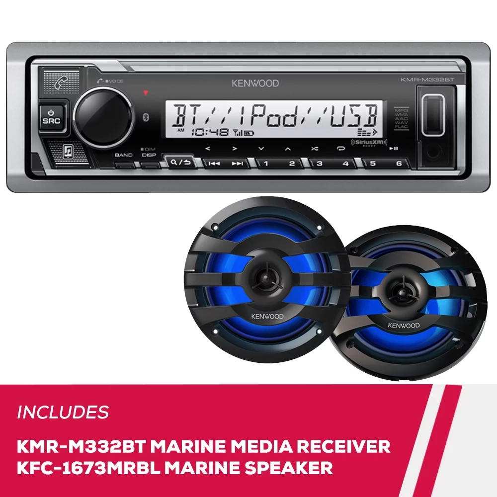 Kenwood KMR-M332BT AM/FM Radio Receiver USB Bluetooth iPhone/Android