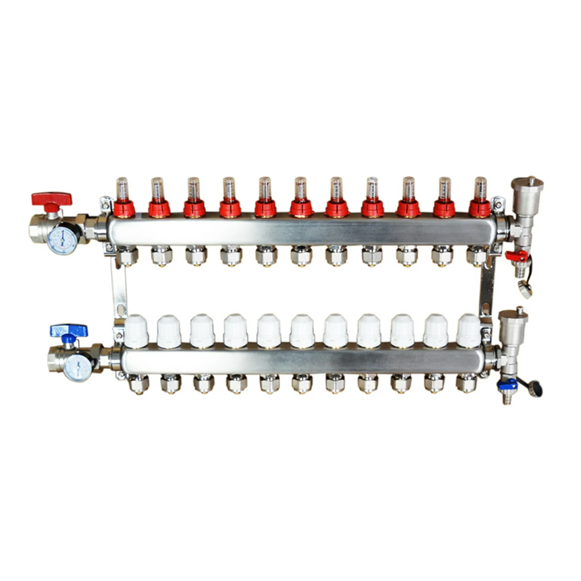Techtongda 11-Branch PEX Radiant Floor Heating Pipe Distributor Manifold Set