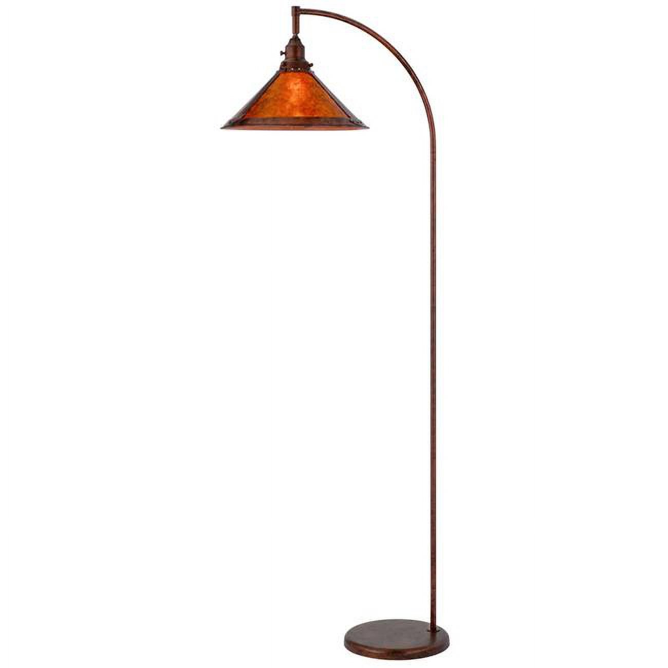 HomeRoots 526326 65 in. Rusted Traditional Shaped Floor Lamp with Rust Empire Shade