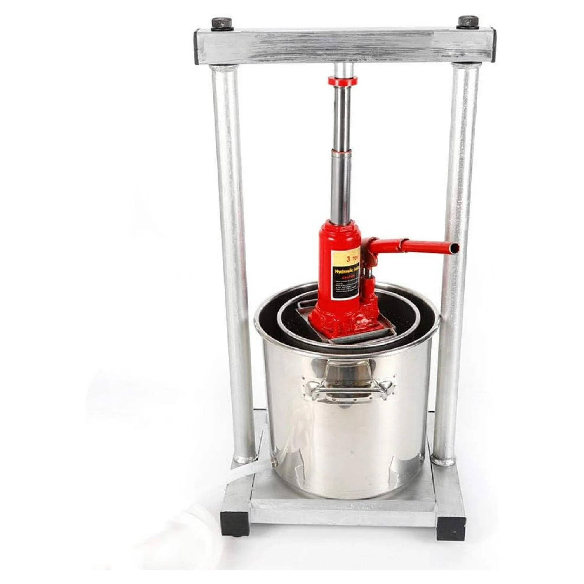 ZHANGHU Fruit Wine Press,12L Stainless Steel Fruit Crusher Pulp Cider Wine Juice Press Grinder Hydraulic Jack